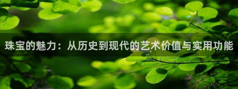 天宏娱乐豆豆：珠宝的魅力：从历史到现代的艺术价值与实用功能